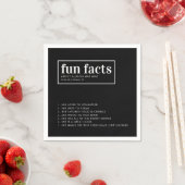 Minimalistischer Schwarzer Hochzeitspass - Fakten Serviette (Beispiel)