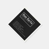 Minimalistischer Schwarzer Hochzeitspass - Fakten Serviette (Ecke)
