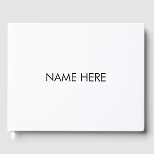 Minimalistischer, schwarzer individuelle Name Gästebuch