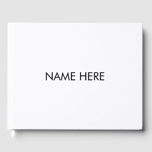 Minimalistischer, schwarzer individuelle Name Gästebuch (Vorderseite)