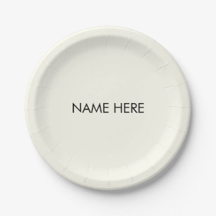 Minimalistischer, schwarzer individuelle Name Pappteller