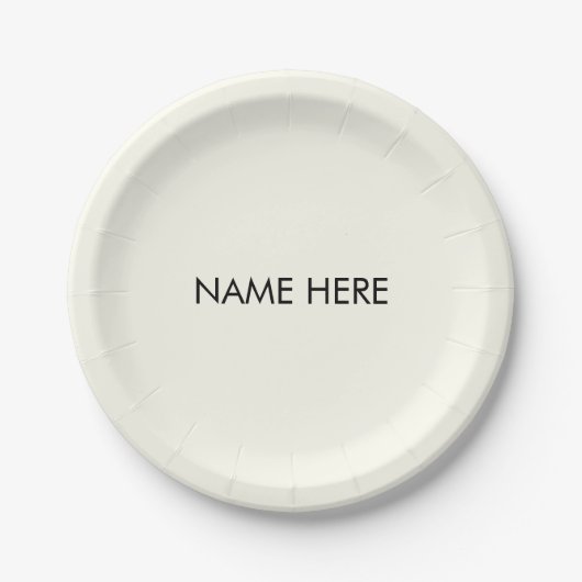 Minimalistischer, schwarzer individuelle Name Pappteller (Vorderseite)