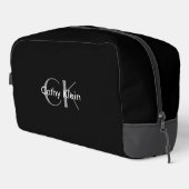 Minimalistischer Schwarzer Individuelle Name Waschbeutel (Rechte Ecke)
