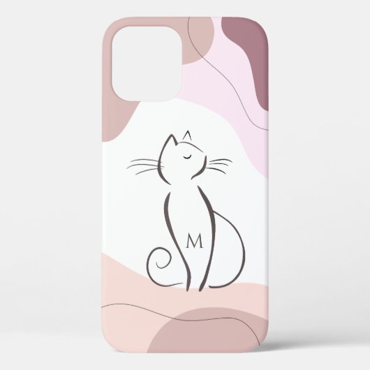 Minimalistischer schwarzer Katzenboho Bio Formen M Case-Mate iPhone Hülle (Rückseite)