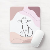 Minimalistischer schwarzer Katzenboho Bio Formen M Mousepad (Mit Mouse)