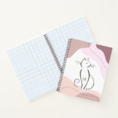 Minimalistischer schwarzer Katzenboho Bio Formen M Notizblock (Innenseite)