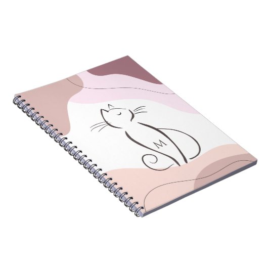 Minimalistischer schwarzer Katzenboho Bio Formen M Notizblock (Rechte Seite)