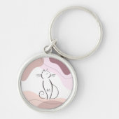 Minimalistischer schwarzer Katzenboho Bio Formen M Schlüsselanhänger (Vorne)