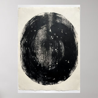Minimalistischer schwarzer Kreisposter | Zen Enso Poster