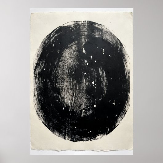 Minimalistischer schwarzer Kreisposter | Zen Enso Poster (Vorne)