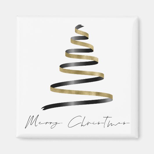 Minimalistischer Schwarzer Künstlerischer Baum Fro Magnet (Vorne)