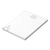 Minimalistischer Schwarzer Laurel Kranz und kunden Notizblock (Rotiert)