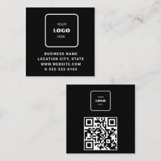 Minimalistischer schwarzer Logo-QR-Code-Scan Quadratische Visitenkarte