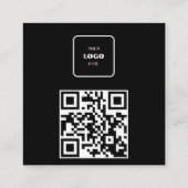 Minimalistischer schwarzer Logo-QR-Code-Scan Quadratische Visitenkarte (Rückseite)
