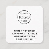 Minimalistischer schwarzer Logo-QR-Code-Scan Quadratische Visitenkarte (Vorderseite)
