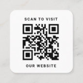 Minimalistischer schwarzer Logo-QR-Code-Scan Quadratische Visitenkarte (Rückseite)