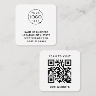 Minimalistischer schwarzer Logo-QR-Code-Scan Quadratische Visitenkarte