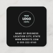 Minimalistischer schwarzer Logo-QR-Code-Scan Quadratische Visitenkarte (Vorderseite)