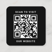 Minimalistischer schwarzer Logo-QR-Code-Scan Quadratische Visitenkarte (Rückseite)