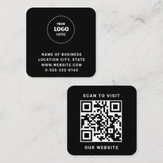 Minimalistischer schwarzer Logo-QR-Code-Scan Quadratische Visitenkarte