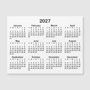 Minimalistischer schwarzer magnetischer Kalender 2 Magnetkarte