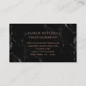 Minimalistischer schwarzer Marmor des Chic-| Visitenkarte (Rückseite)