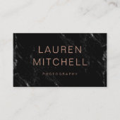 Minimalistischer schwarzer Marmor des Chic-| Visitenkarte (Vorderseite)