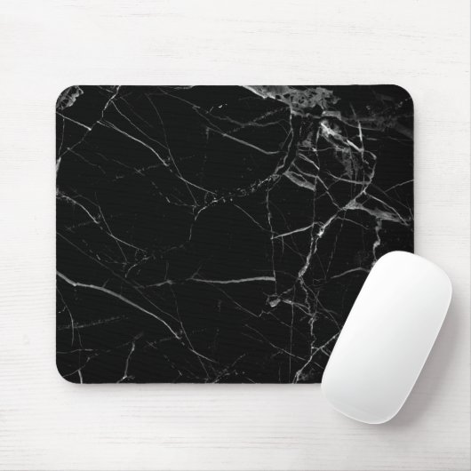 Minimalistischer schwarzer Marmormousepad Mousepad (Mit Mouse)