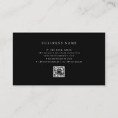 Minimalistischer Schwarzer Maskulin mit QR-Code Visitenkarte (Rückseite)