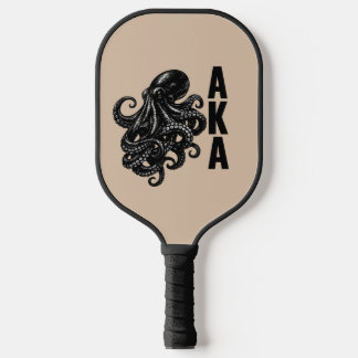 Minimalistischer schwarzer Oktopus AKA Pickleball- Pickleball Schläger