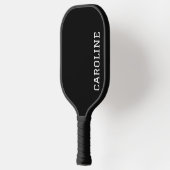 Minimalistischer schwarzer personalisierter Name Pickleball Schläger (Links)