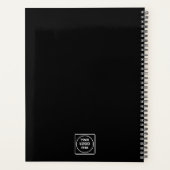 Minimalistischer schwarzer Planer | Benutzerdefini (Rückseite)