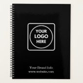 Minimalistischer Schwarzer Planer | Kundenfirma (Vorderseite)