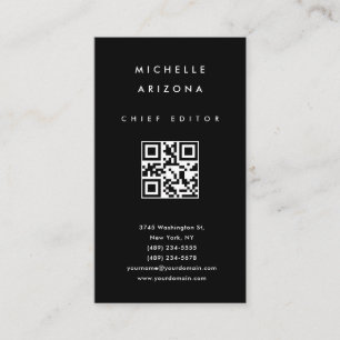 Minimalistischer schwarzer professioneller scannba visitenkarte