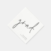 Minimalistischer Schwarzer Skriptname Jahr Abschlu Serviette (Ecke)