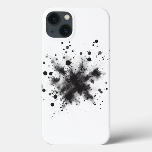 Minimalistischer schwarzer Tintensplash-Handyhülle Case-Mate iPhone Hülle (Rückseite)