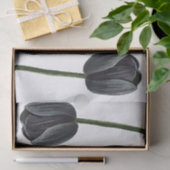 Minimalistischer Schwarzer Tulip Seidenpapier (Geschenk)