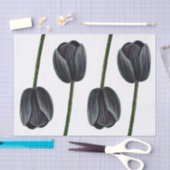 Minimalistischer Schwarzer Tulip Seidenpapier (Handwerk)