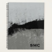 Minimalistischer schwarzer und grauer gebürsteter  planer (Vorderseite)