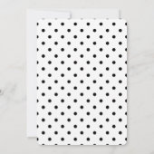 Minimalistischer schwarzer und weißer Polka-Dot Sa Save The Date (Rückseite)