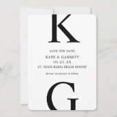 Minimalistischer schwarzer und weißer Polka-Dot Sa Save The Date (Vorderseite)