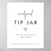 Minimalistischer, schwarzer und weißer Tipp Jar Poster (Vorne)