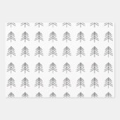 Minimalistischer schwarzer und weißer Weihnachtsba Geschenkpapier Set (Vorderseite 3)