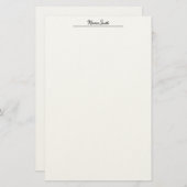 Minimalistischer Schwarzweiß-individuelle Name Briefpapier (Vorne/Hinten)