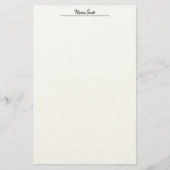 Minimalistischer Schwarzweiß-individuelle Name Briefpapier (Vorderseite)