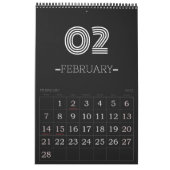 Minimalistischer Schwarzweißkalender Kalender (Feb 2027)