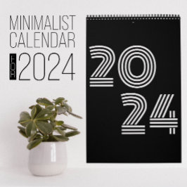 Minimalistischer Schwarzweißkalender Kalender