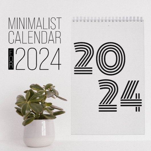 Minimalistischer Schwarzweißkalender Kalender