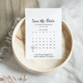 Minimalistischer Schwarzweißkalender Save the Date