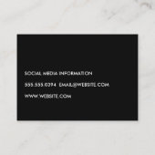 Minimalistischer Schwarzweißtext Visitenkarte (Rückseite)